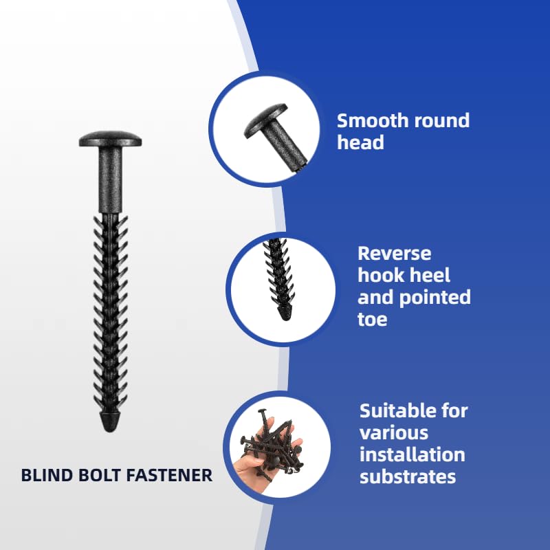 Laoha 42Pcs 3 Inch Black Vinyl Shutter Fasteners, Heavy Duty Universal Window Shutter Anchors Lok Pegs with Spikes for Panels on Brick Siding Stucco - Image 3